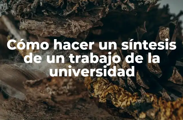 Cómo Hacer un Síntesis de un Trabajo de la Universidad