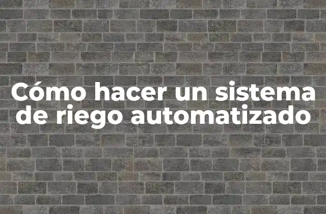 Cómo Hacer un Sistema de Riego Automatizado