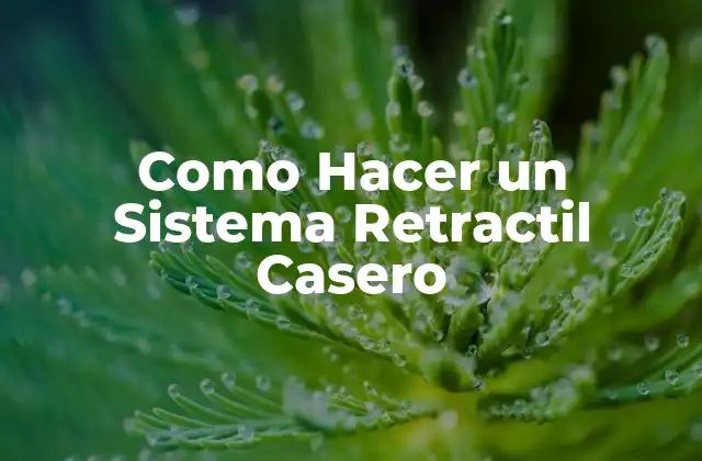Como Hacer un Sistema Retractil Casero