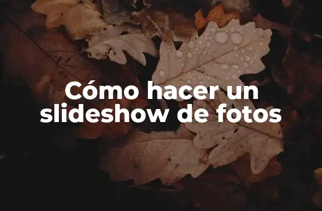 Cómo Hacer un Slideshow de Fotos