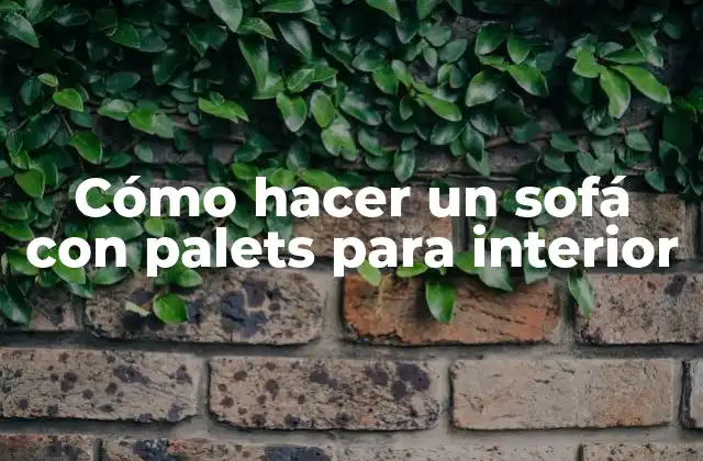 Cómo Hacer un Sofá con Palets para Interior