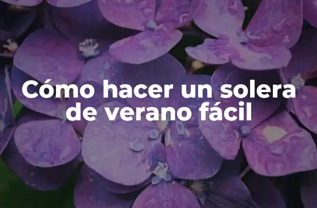 Cómo Hacer un Solera de Verano Fácil
