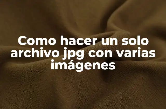 Como Hacer un Solo Archivo Jpg con Varias Imágenes