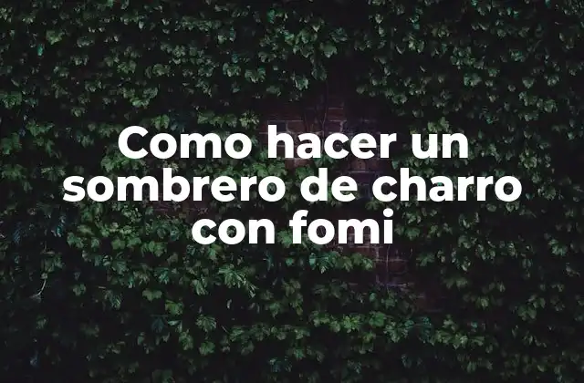 Como Hacer un Sombrero de Charro con Fomi