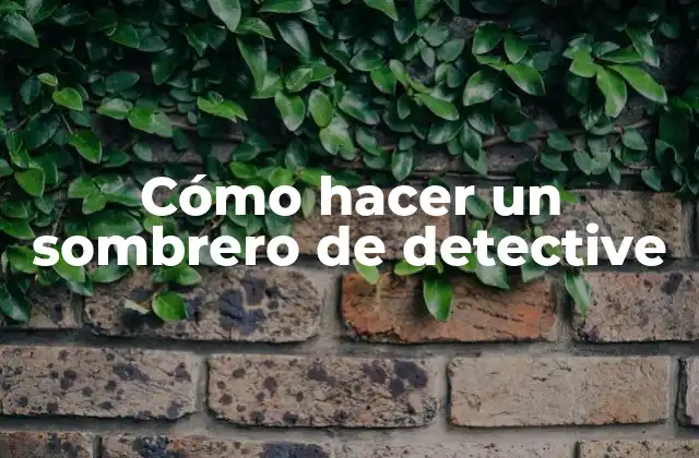 Cómo Hacer un Sombrero de Detective