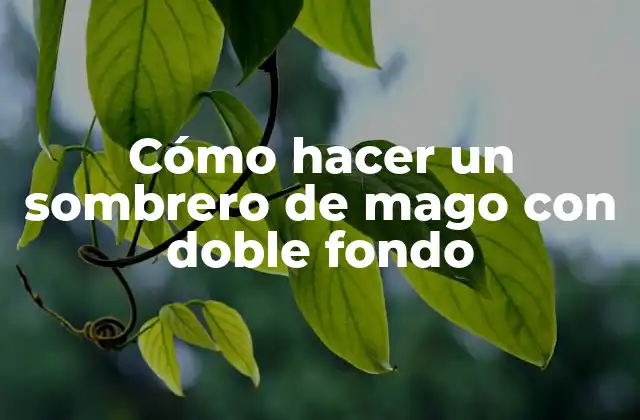 Cómo Hacer un Sombrero de Mago con Doble Fondo