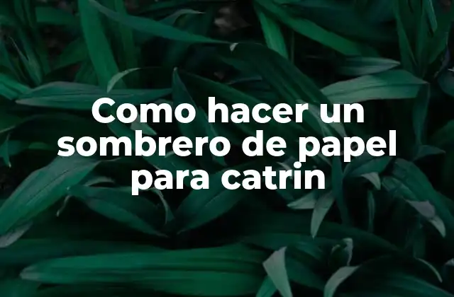 Qué es un sombrero de papel para catrin