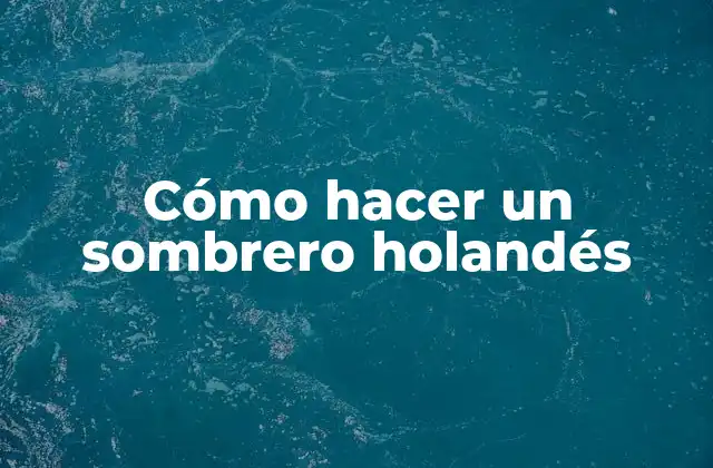 Cómo Hacer un Sombrero Holandés