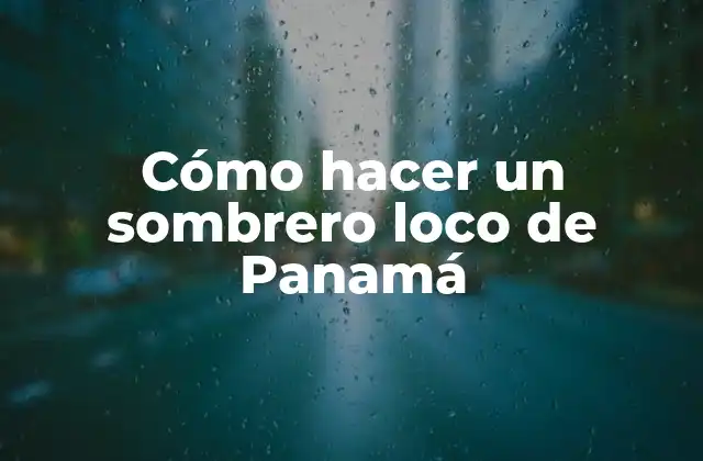 Cómo Hacer un Sombrero Loco de Panamá