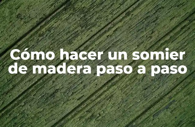 Cómo Hacer un Somier de Madera Paso a Paso