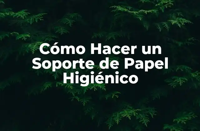 Cómo Hacer un Soporte de Papel Higiénico
