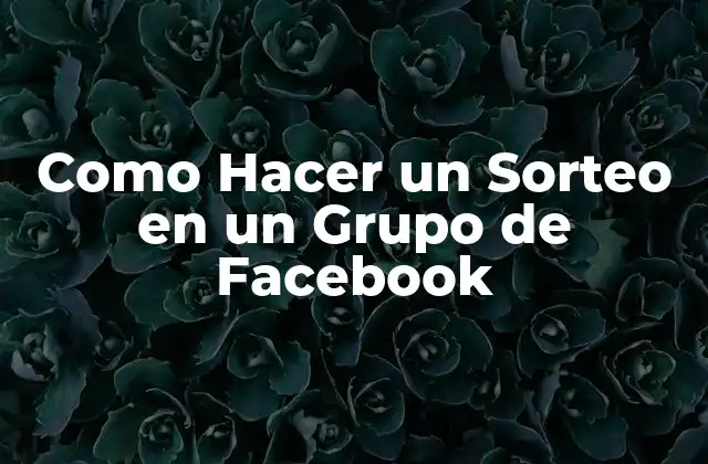 Como Hacer un Sorteo en un Grupo de Facebook