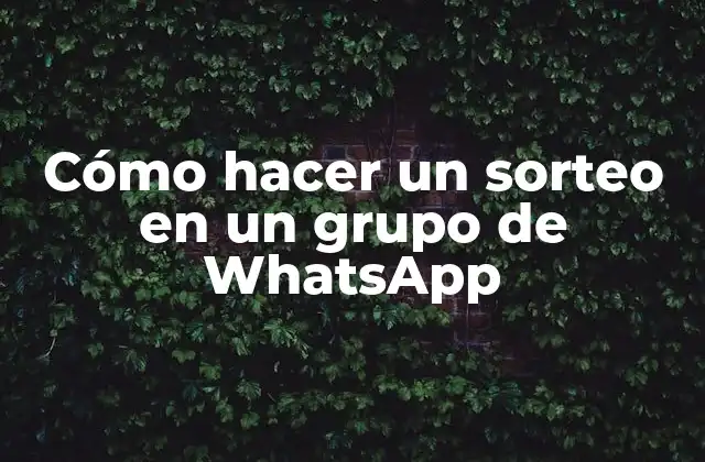 Cómo Hacer un Sorteo en un Grupo de Whatsapp