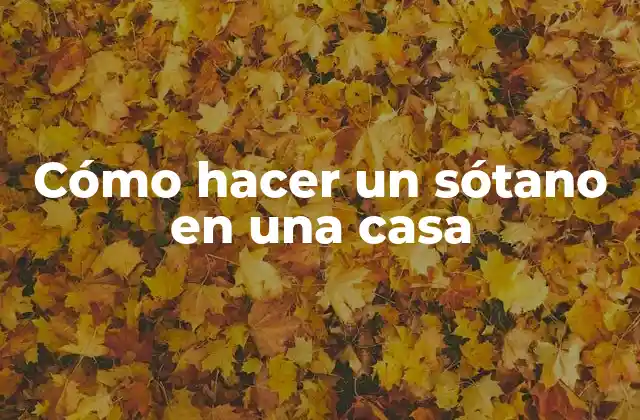 Cómo Hacer un Sótano en una Casa