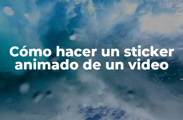Cómo Hacer un Sticker Animado de un Video