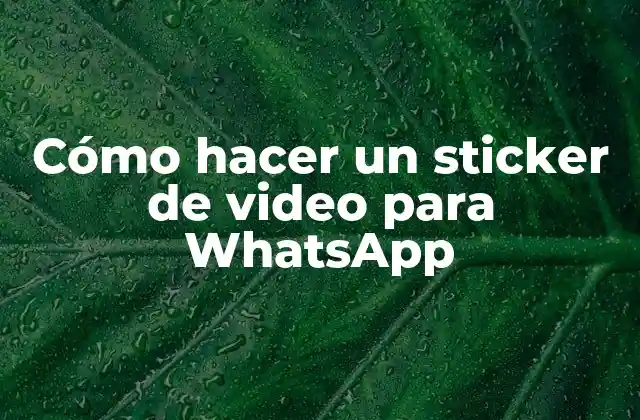 Cómo Hacer un Sticker de Video para Whatsapp