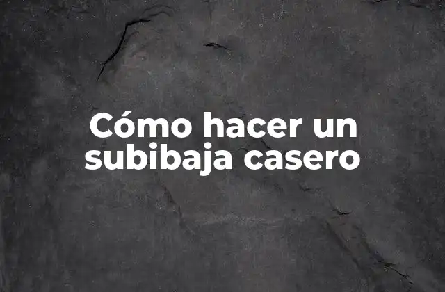 Cómo Hacer un Subibaja Casero