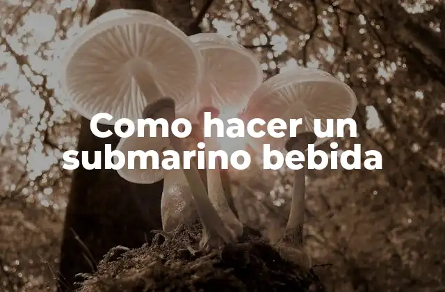 Como Hacer un Submarino Bebida
