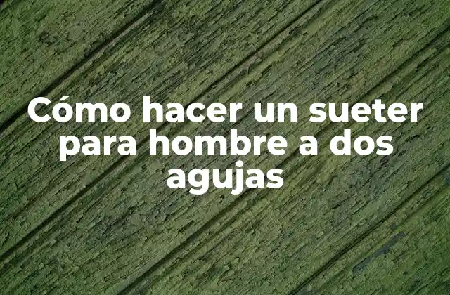 Cómo Hacer un Sueter para Hombre a Dos Agujas