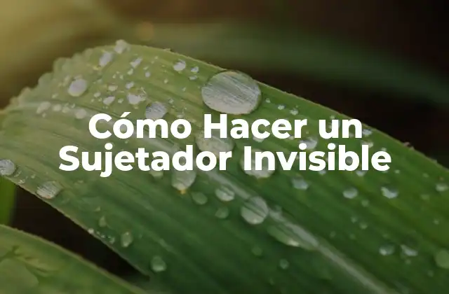 Cómo Hacer un Sujetador Invisible