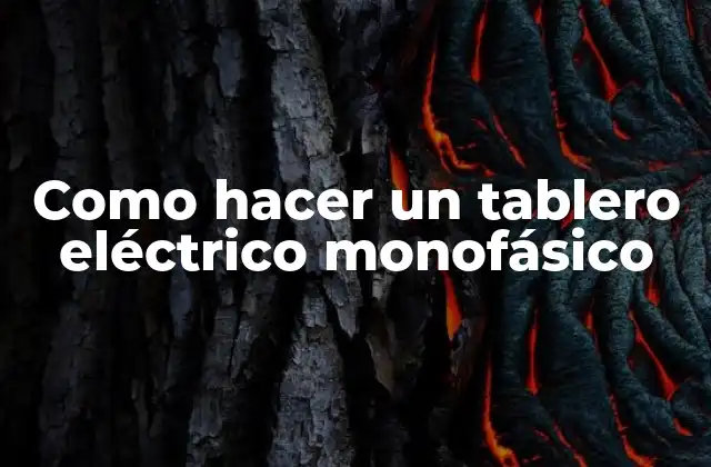 Como Hacer un Tablero Eléctrico Monofásico
