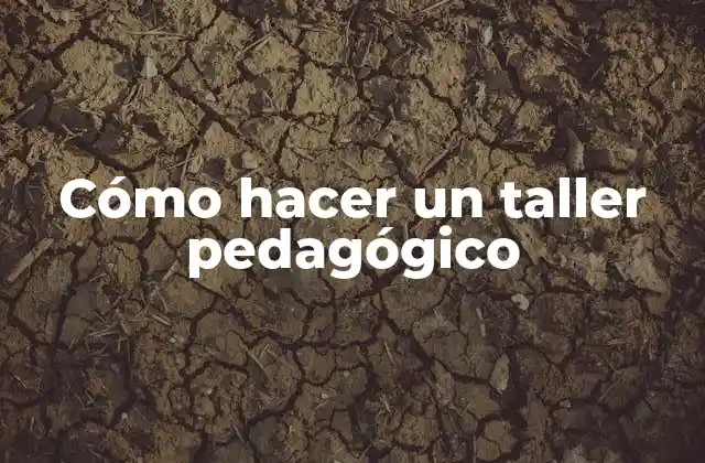 Cómo Hacer un Taller Pedagógico
