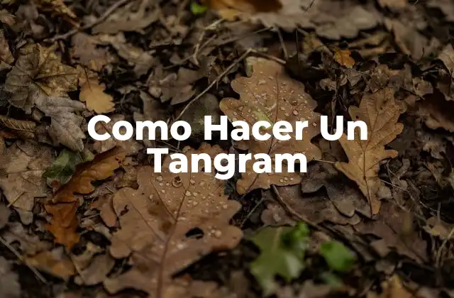 Como Hacer un Tangram