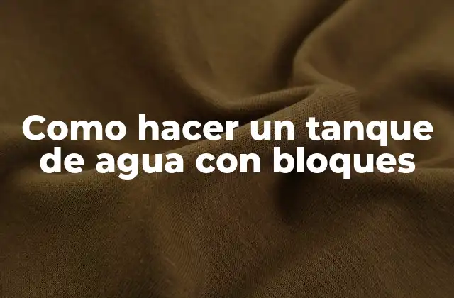Como Hacer un Tanque de Agua con Bloques