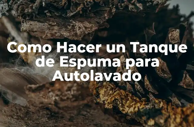 Como Hacer un Tanque de Espuma para Autolavado