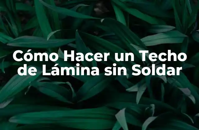 Cómo Hacer un Techo de Lámina sin Soldar