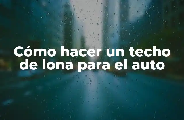 Cómo Hacer un Techo de Lona para el Auto