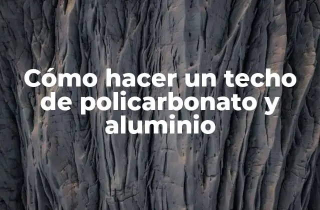 Cómo Hacer un Techo de Policarbonato y Aluminio