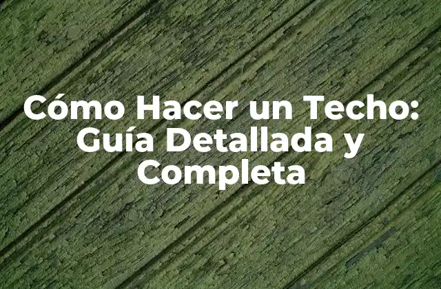 ¿Cuáles son los Materiales Necesarios para Hacer un Techo?
