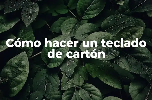 Cómo Hacer un Teclado de Cartón