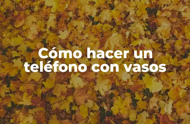 Cómo Hacer un Teléfono con Vasos