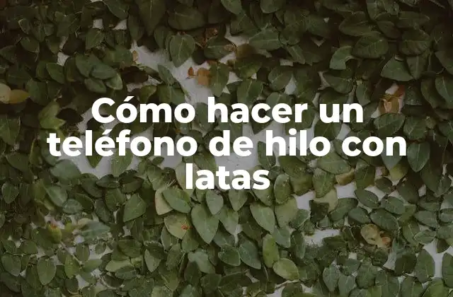Cómo Hacer un Teléfono de Hilo con Latas