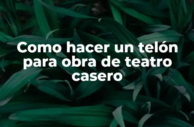 Como Hacer un Telón para Obra de Teatro Casero