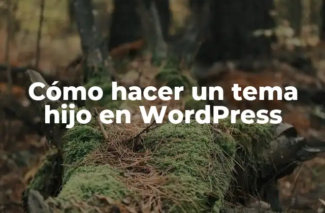 Cómo Hacer un Tema Hijo en WordPress