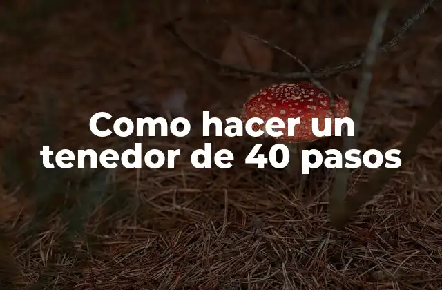 Como Hacer un Tenedor de 40 Pasos