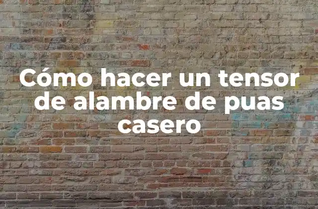 Cómo Hacer un Tensor de Alambre de Puas Casero