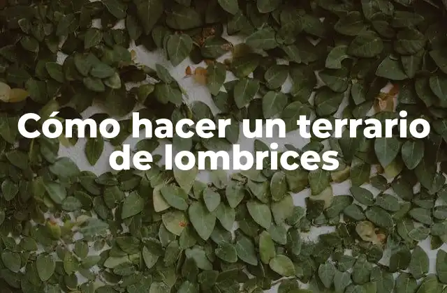 Cómo Hacer un Terrario de Lombrices