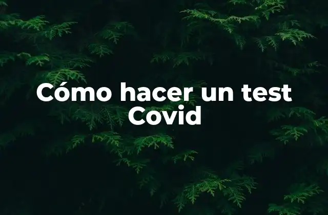 Cómo Hacer un Test Covid