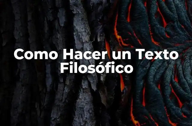Como Hacer un Texto Filosófico
