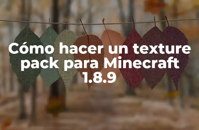 ¿Qué es un texture pack para Minecraft 1.8.9?