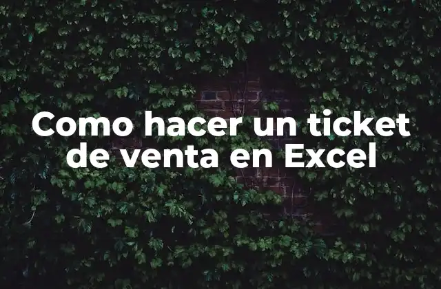 ¿Qué es un ticket de venta en Excel?