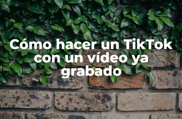 Cómo Hacer un Tiktok con un Vídeo Ya Grabado