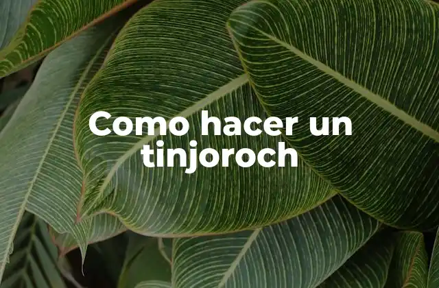 Como Hacer un Tinjoroch