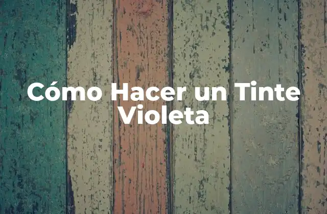 Cómo Hacer un Tinte Violeta