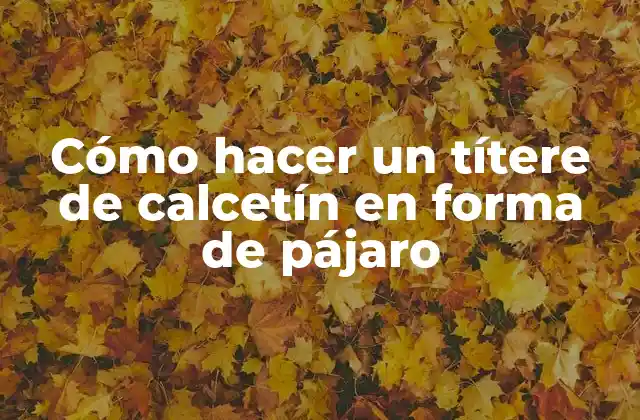 Cómo Hacer un Títere de Calcetín en Forma de Pájaro
