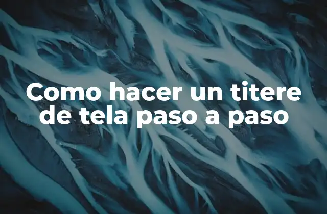 Como Hacer un Titere de Tela Paso a Paso 2 ¿Qué es un titere de tela?